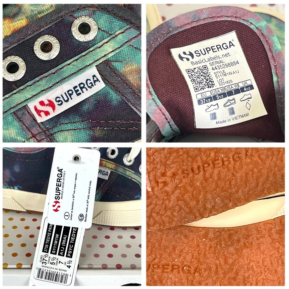 SUPERGA ~Fantasia~ 2750 PSYC TIE-DYE Navy Blue Multi-Color S111M1W size 37 Euro - Picture 8 of 10